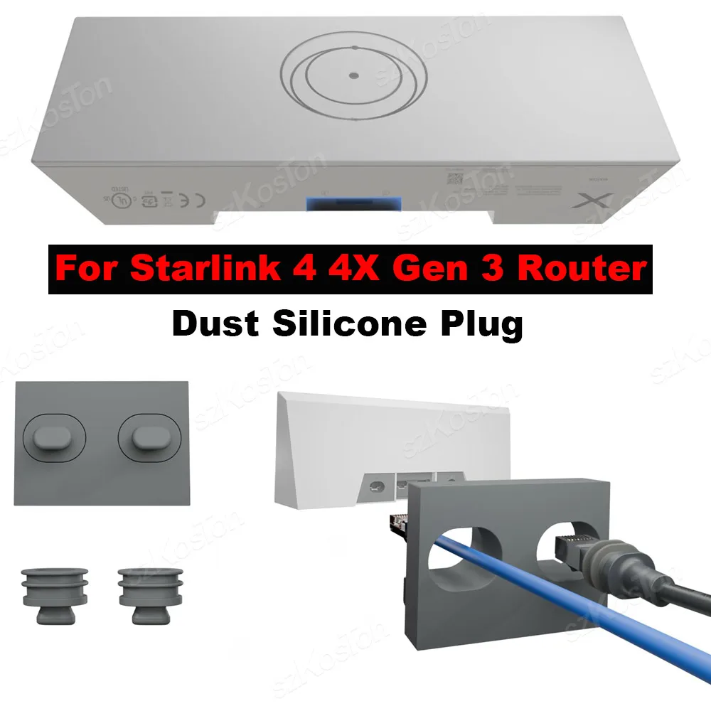 For Starlink 4 4X Gen 3 Router Silicone Plug for Starlink Standard V3 Mesh Router Dust Protective Plugs with Handle Grip