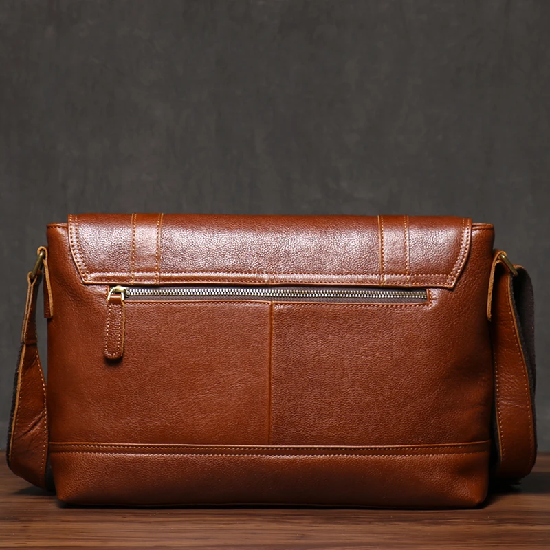 Imagem -02 - Roog-maleta de Couro Genuíno Bolsa Mensageiro de Luxo Masculina Estilingue de Ombro Vintage Tiracolo para Ipad 12.9 Alta Qualidade