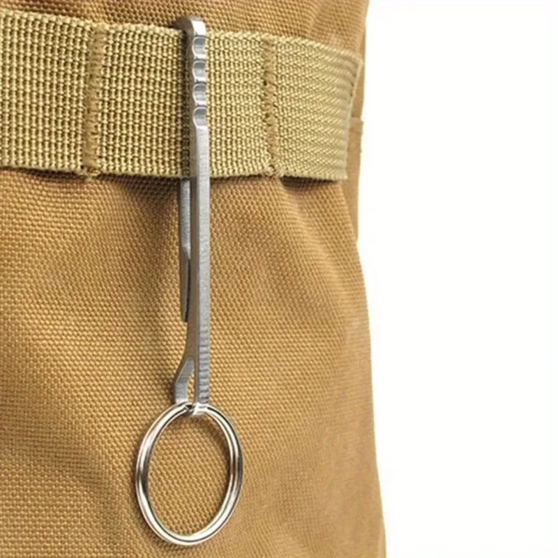 Outdoor EDC Multifunction Tool Wallet Stainless Steel Keychain Key Ring Clasp Carabiner Money Clip Camping Accessories