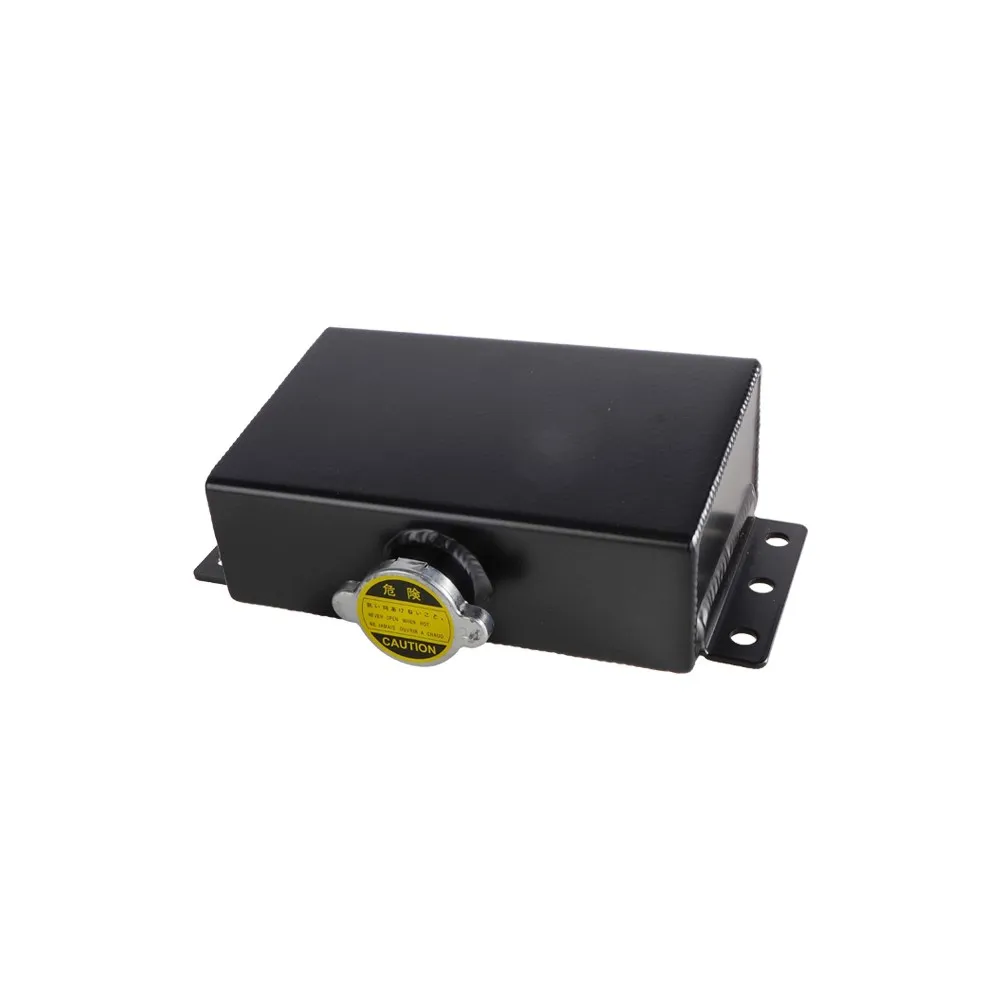 1.6L Universele Koelvloeistof Overflow Tank Reservoir Kit Aluminium Materiaal voor Auto voertuigen Onderdelen Zwart Zilver OC-1009-BK
