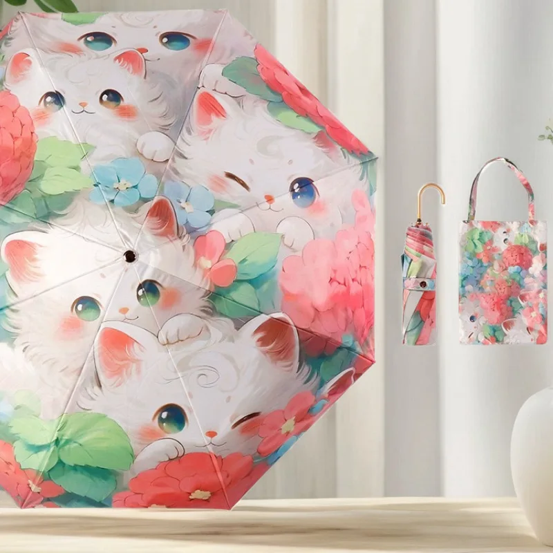 

Windproof Umbrella Premium Aluminum Alloy 8-Ribs Anti-Leakage Silicone Top Compact Lightweight UV Protection for Women Umbrella