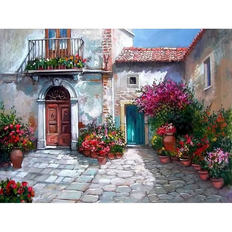 

RUOPOTY Paint By Numbers For Adults Seaside Flower Sea Diy Handpainted Painting By Numbers Home Decoration Art Landscape Gift