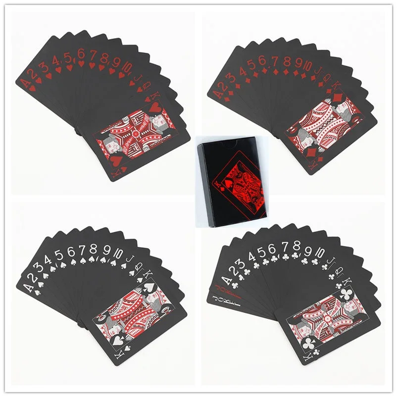 Juego de cartas de PVC impermeables para jugar al póker, juego de cartas de mesa de 54 piezas