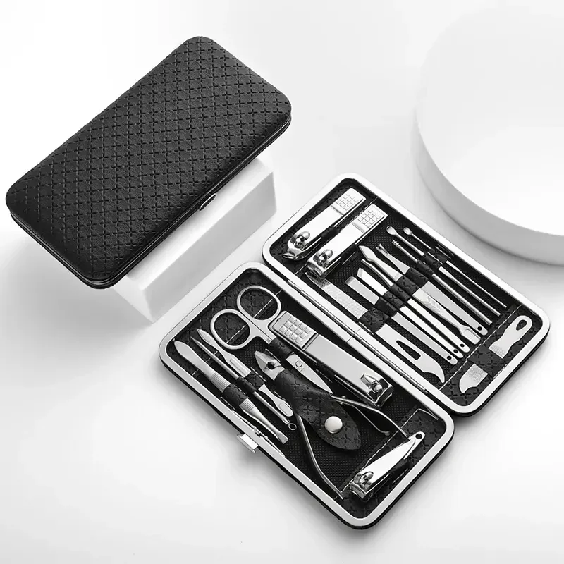 

Nail art 19 piece set of beauty tools, home manicure, foot trimming, eagle beak pliers, care kit, nail knife, nail clipper set