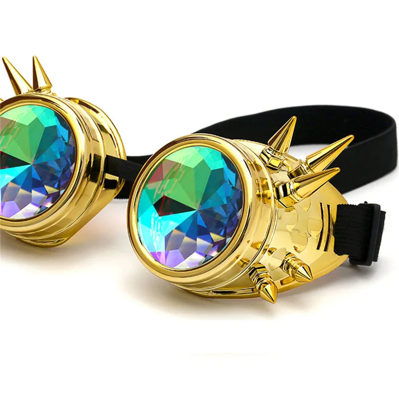 Men Women Welding Goggles Gothic Steampunk Cosplay Antique Spikes Vintage Glasses Punk Eyewear Costume Pops