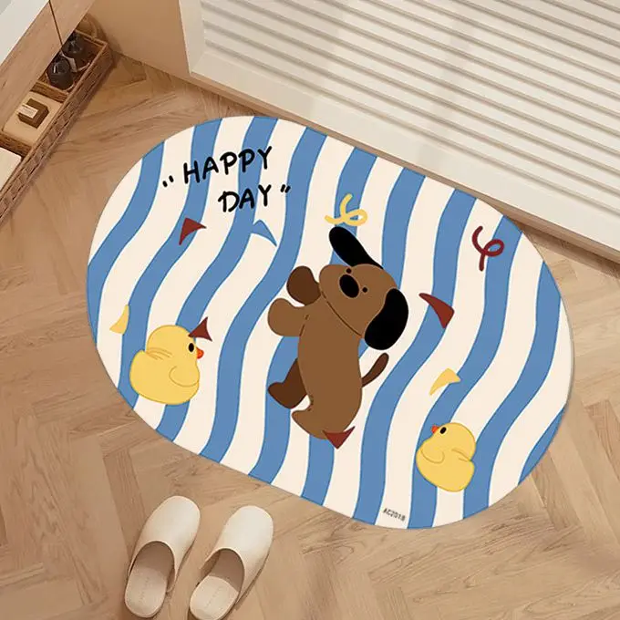 

Впитывающий коврик для ванной комнаты с героями мультфильмов, мягкая диатомовая грязь, коврик для унитаза, ванной, коврик для ног, коврик для унитаза, душа, можно настроить