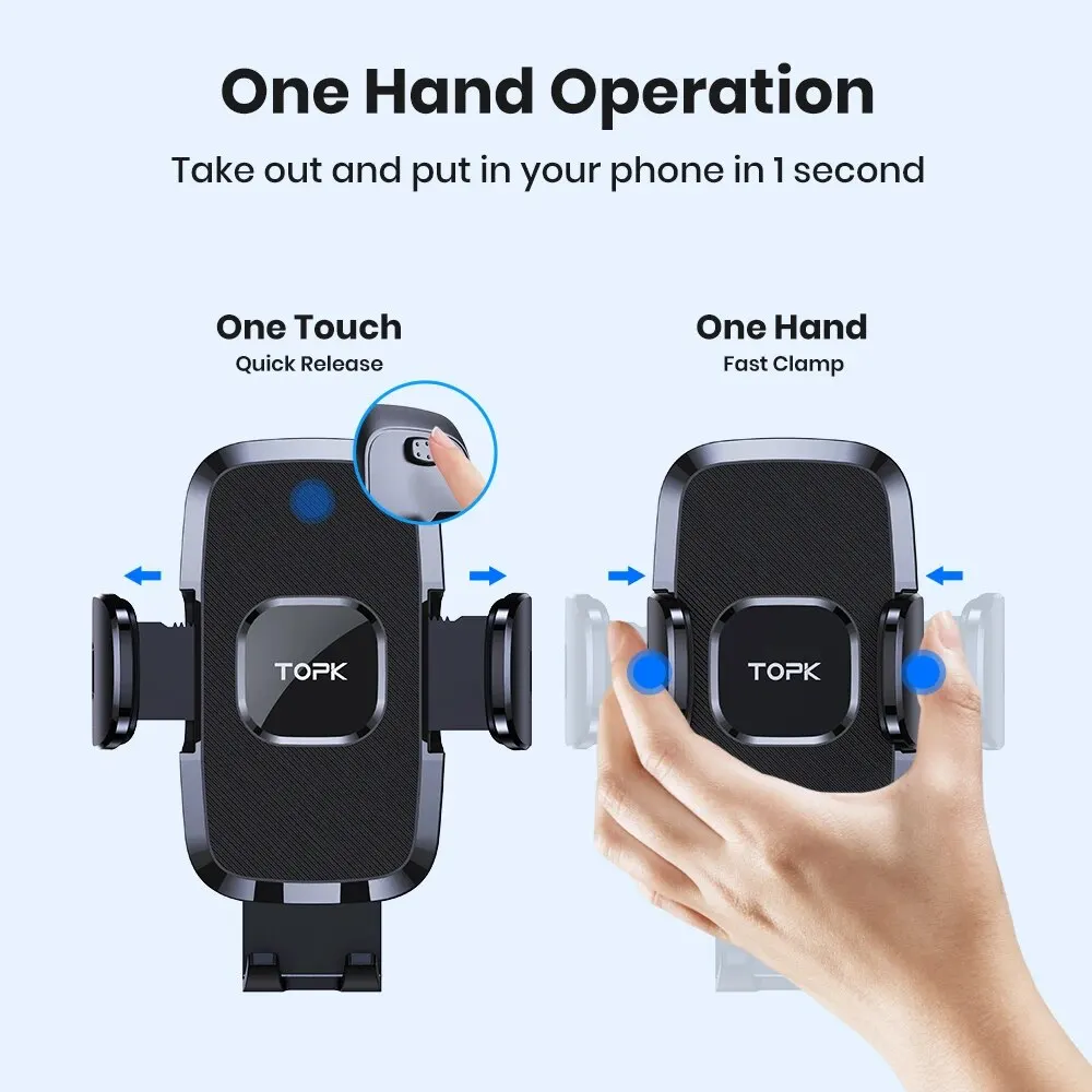 TOPK Car Phone Holder Mount for Car Air Vent Universal Hands Free Automobile Cell Phone Holder Fit for iPhone Smartphone