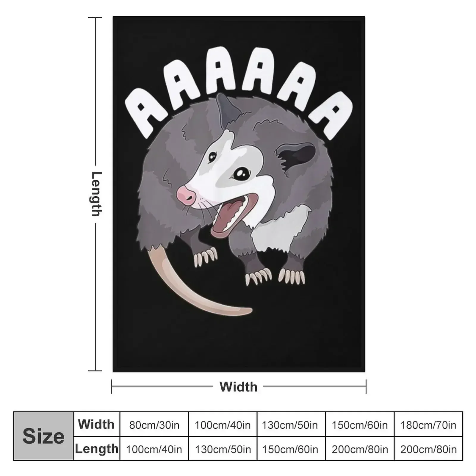 AAAAAA Screaming Opossum Stressed Possum Funny Dank Meme Throw Blanket Decorative Sofa Soft Beds Blankets