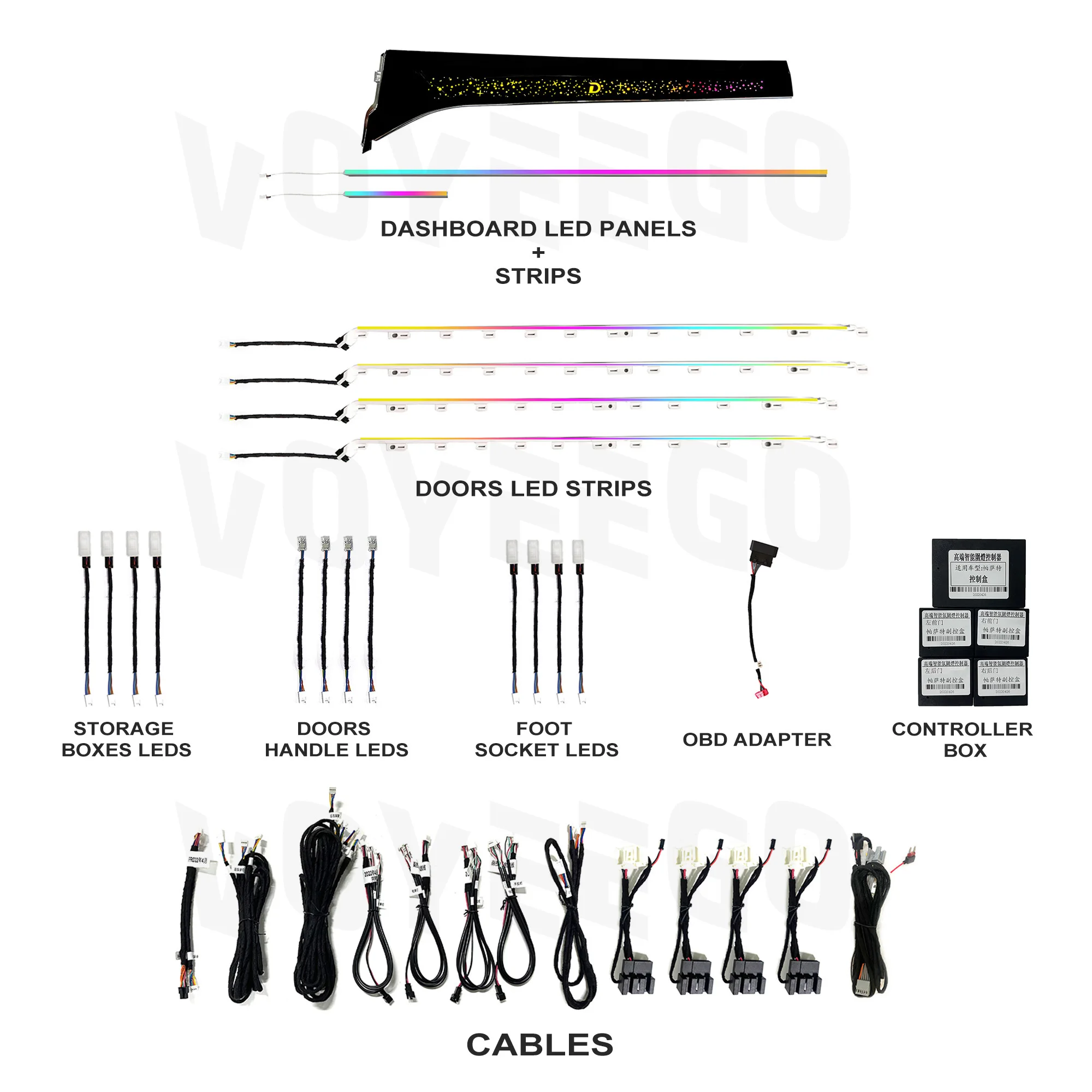 Car Ambient Light Voyeego Factory Price Hot Selling Ambient Light for V W Passat 2019-2023 Starry Sky Edition