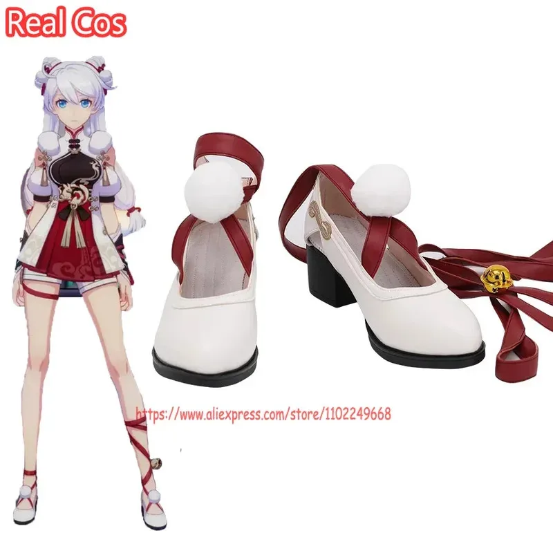 

RealCos Honkai Impact 3rd MmiHoYo Kiana Kaslana Сапоги Косплей Белая обувь Женская игра Аниме Карнавальный костюм на Хэллоуин