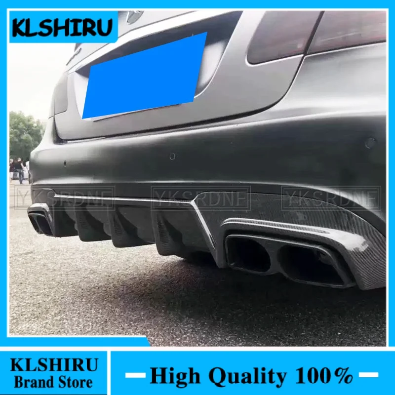 Carbon Fiber Car Rear Bumper Diffuser Lip Spoiler Bracket Exhaust Plate For Mercedes Benz E Class W212 E63 AMG 2008-2016