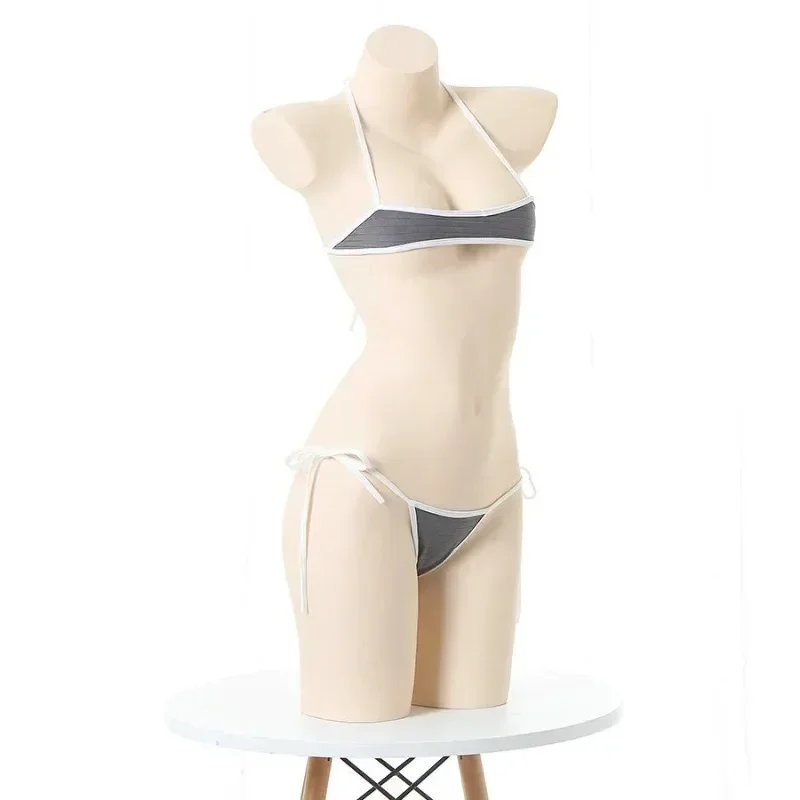 Women's Sexy Lace-Up Three-Point Bikini Set Erotic Backless Lingerie Bra And Panty Nightwear Underwear Set for Adult Women - Image 3