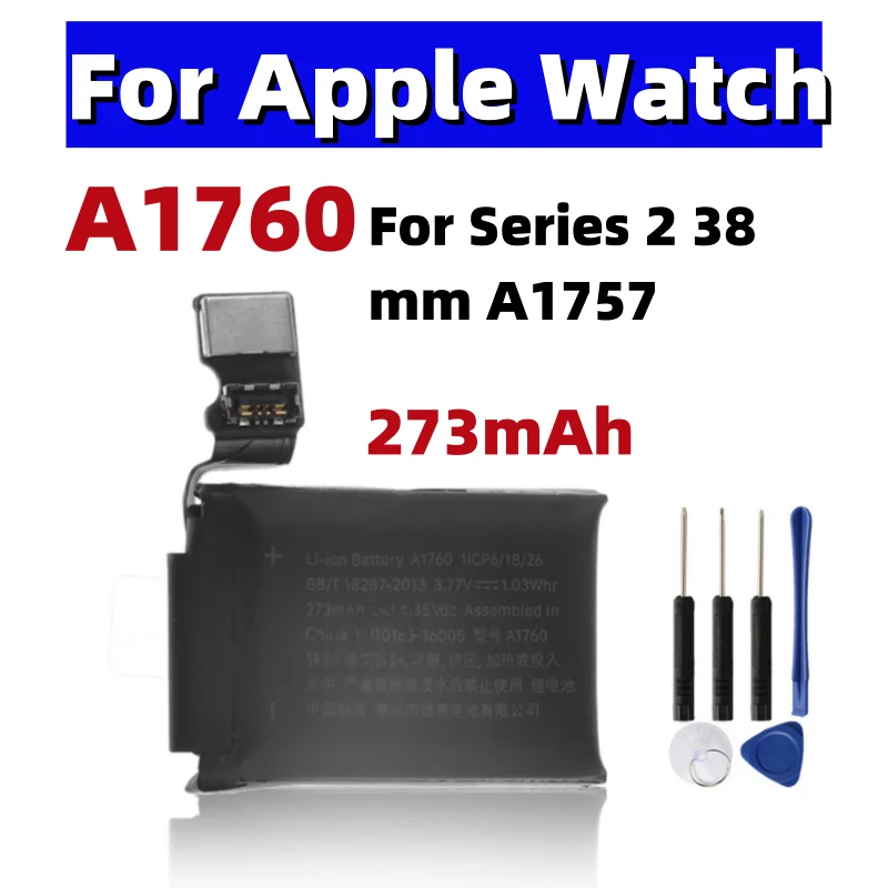 Battery A1760 For Apple Watch Series 2 38mm A1760 A1757 273mAh Series2 38mm + Free Tools