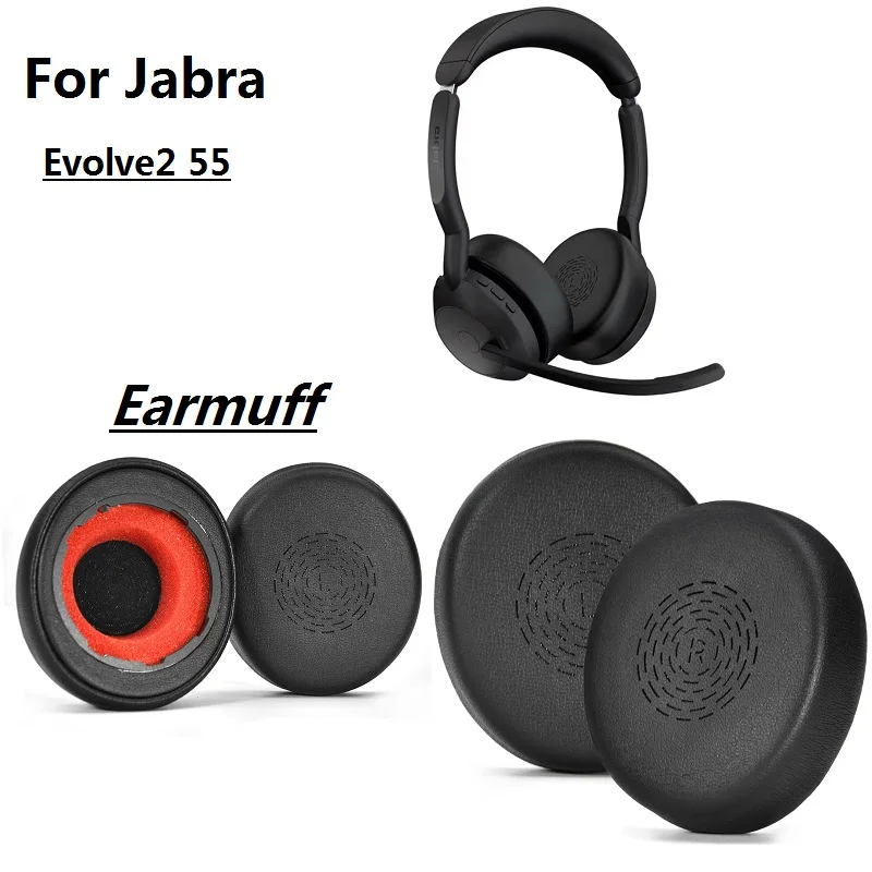 MOUDUNG 1 Pair Replacement Foam Ear Pads Pillow Cushion Cover With buckle for Jabra Evolve2 55 Headphone Headset - Image 2