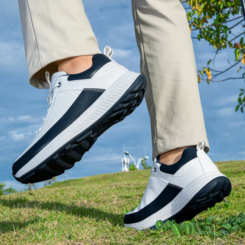 Men's Golf Shoes with Straps, Autumn Fashion Casual Sports Shoes, Outdoor Grass Anti-skid Golf Walking Shoes, Sizes 39-47