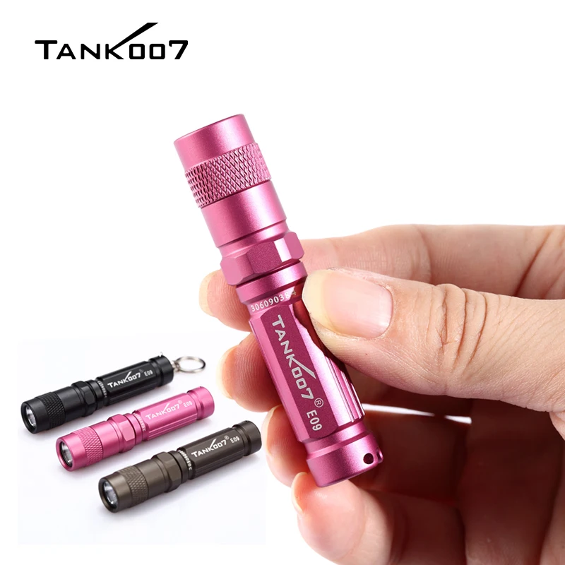 TANK007 E09 High Power Mini LED Flashlight Portable Outdoor EDC Pocket Keychain Torch USA LED Light IPX8 AAA Battery