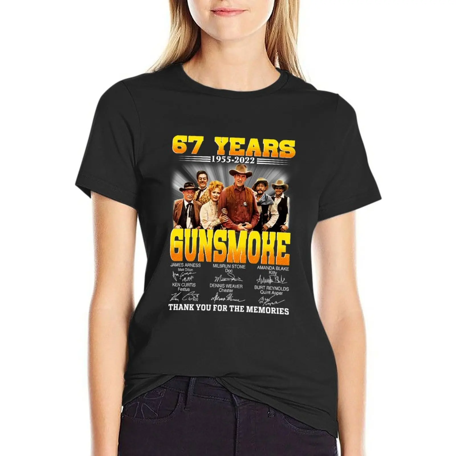 67 years Gunsmoke T-Shirt sports fans Female clothing quick-drying funny Women's cotton t-shirt