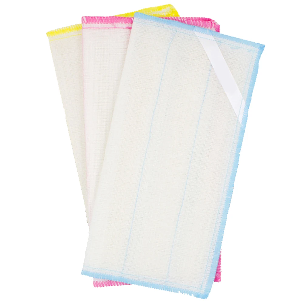 

3pcs Absorbent Cotton Dish Cloth Towel Drying Non-stick Oil Scouring Cloth Wash Bowl Fruit Cleaning Pad