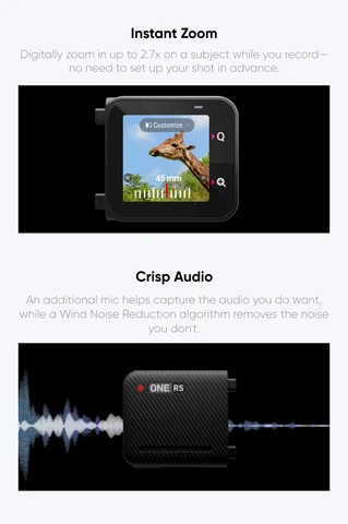 Original Nytt märke Insta360 ONE RS – Vattentät 4K 60fps actionkamera och 5.7K 360-kamera, dubbel-/360-objektiv / 4K-utgåva 10 best sales Insta360 One RS 1 tum - №2