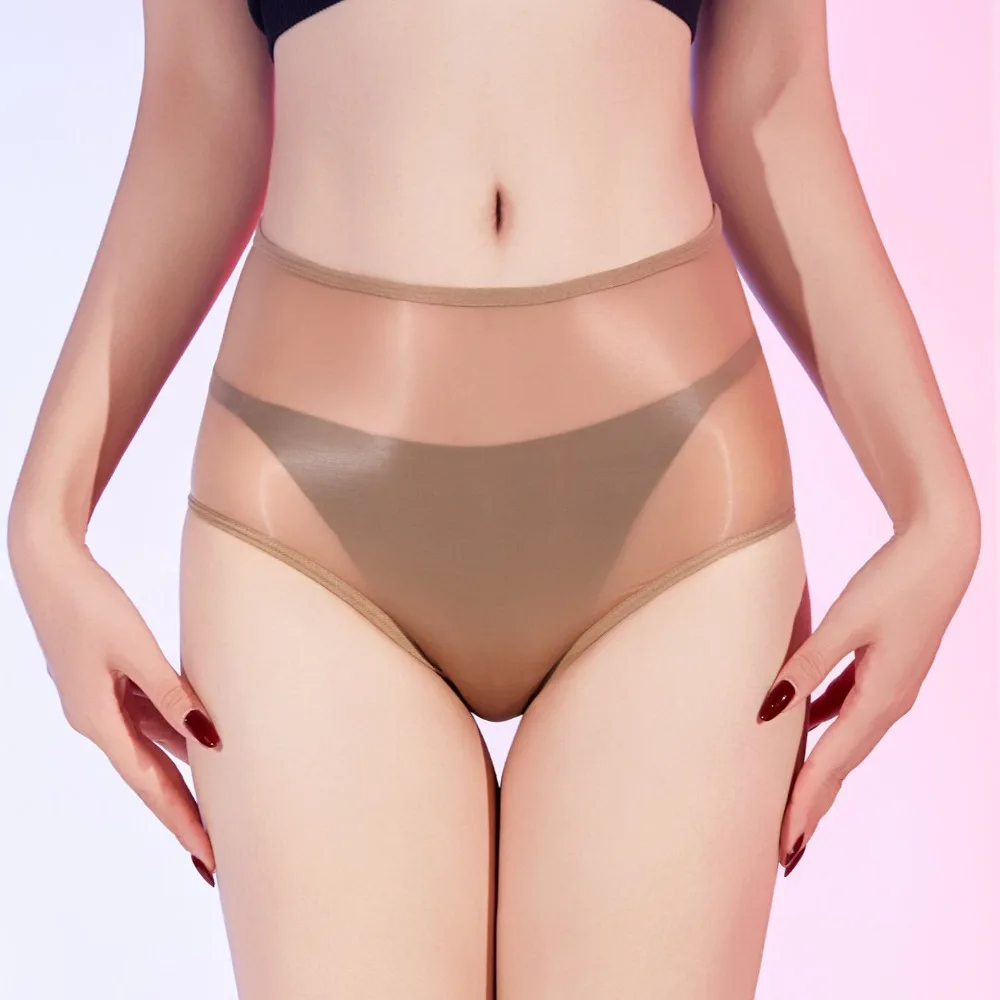 

Glossy High Elastic Oil Shiny Sheer Panties Stretch High Waist See Through Boxer Seamless Transparent Mesh Underpants Slim Body