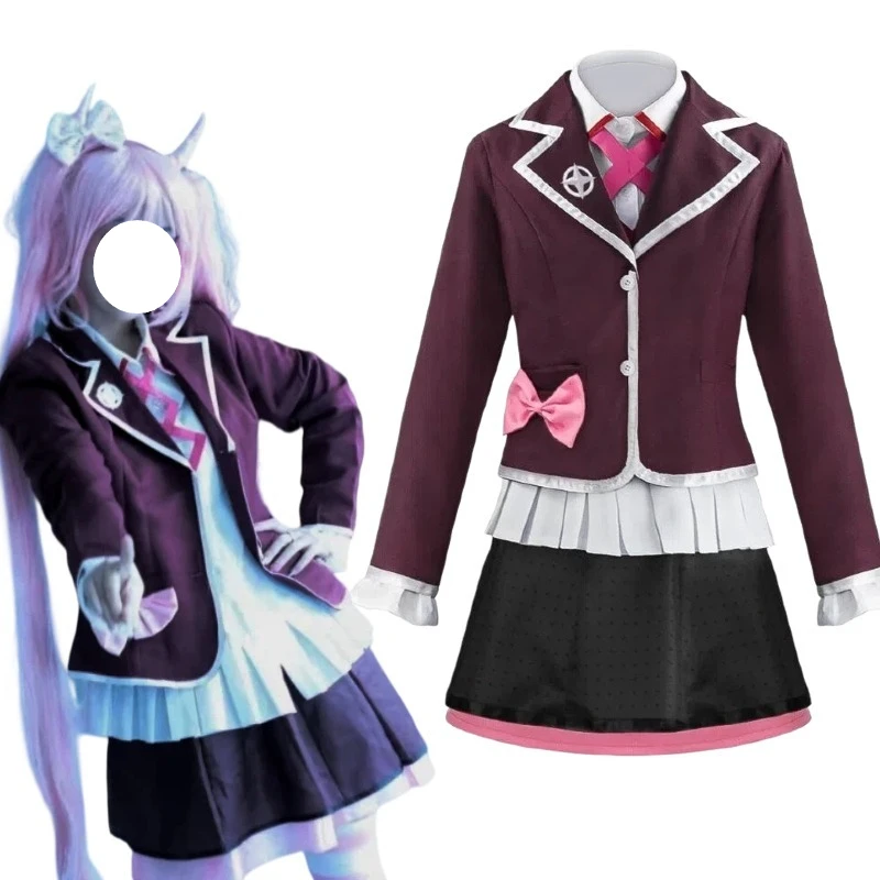 Anime Utsugi Kotoko Cosplay Kostüm Weißes Hemd Roter Mantel Rock JK Schuluniform mit Perücke Komplettset für Frauen Themenparty