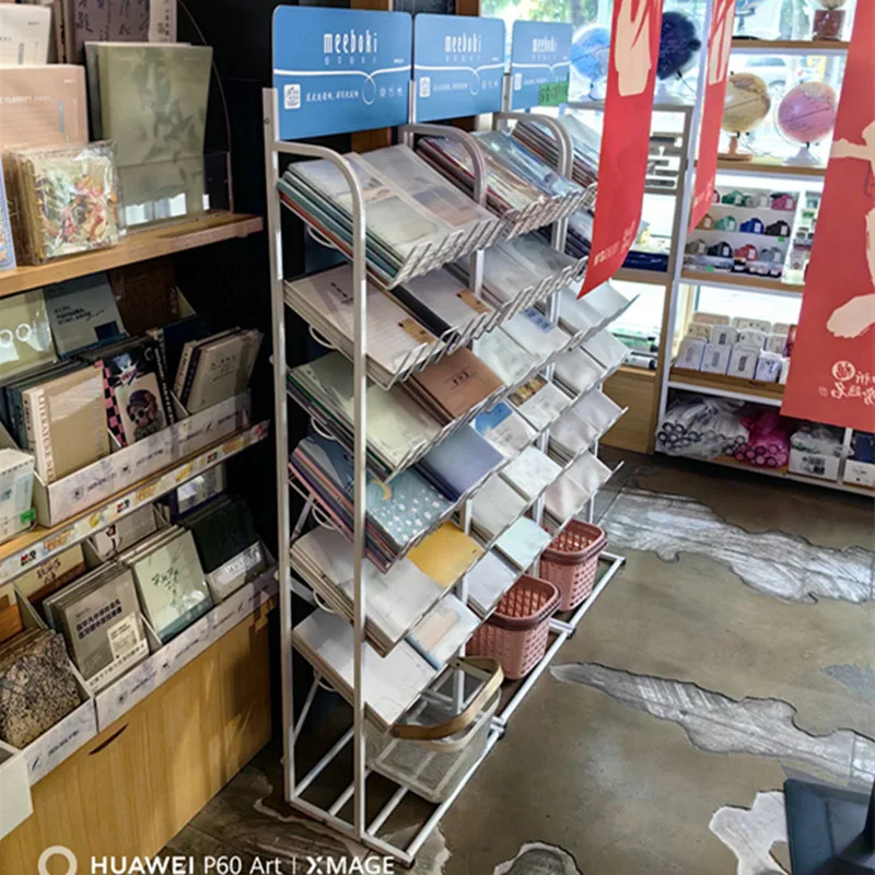 Display Stand Sample   Stationery Store Bookstore Seven-way curved book Wrought iron floor display