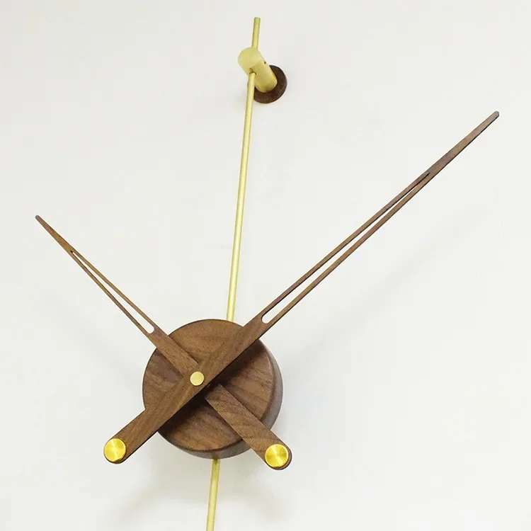 Salón moderno creativo minimalista, reloj de pared, nogal negro, manecillas extragrandes, silencioso, colgante