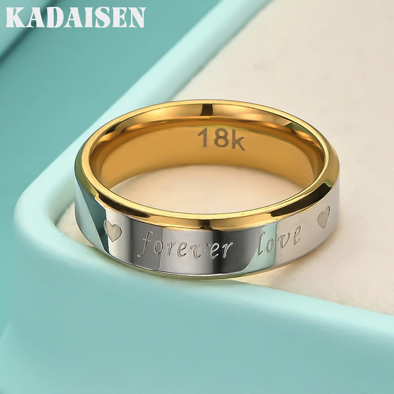 

925 Sterling Silver 18K Gold Romantic Heart Rings For Women Men Size 7-10 Party Wedding Accessories Couple Gifts Jewelry