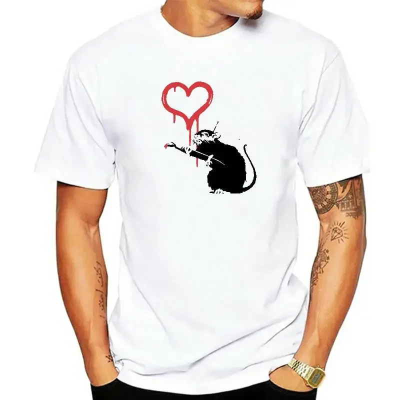 Camisetas de Bansky para hombre, camisa inspirada en Banksy, pintura de artista, rata, divertida, estampado,