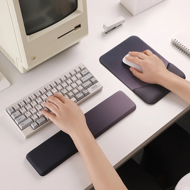 

Silicone Wrist Pad MousePad Set Simple Gradient Memory Cotton Keyboard Hand Support Laptop Office Mouse Pad Non-slip