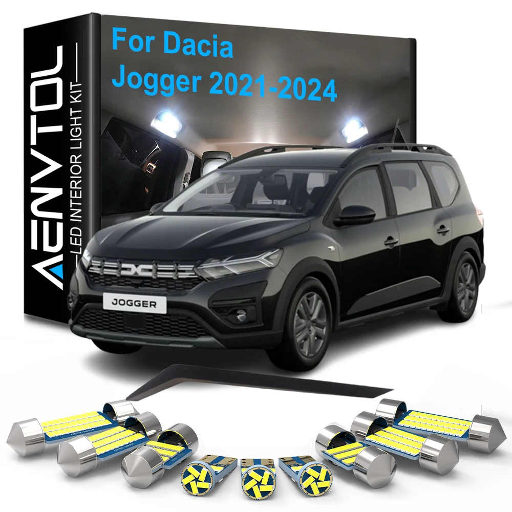For Dacia Jogger 2021 2022 2023 2024 Auto Dome Reading Trunk License Lamp, 10pcs Car Accessories LED interior Lights Canbus