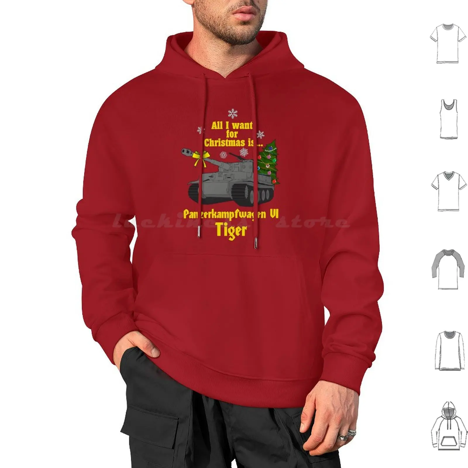 All I Want For Christmas Is... Pz-Vi Tiger Hoodie cotton Long Sleeve Christmas Xmas X Mas Pz Vi Pz6 Pz 6 Panzer Panzerwaffe