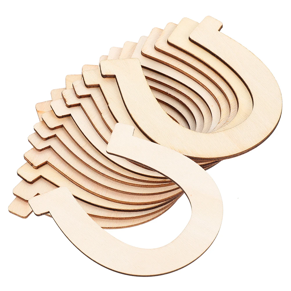 

30pcs Horseshoe Shaped Wood Chips Unfinished Ornaments for DIY Crafts Party Decorations Wooden Slices Blank Pieces Ideal Home