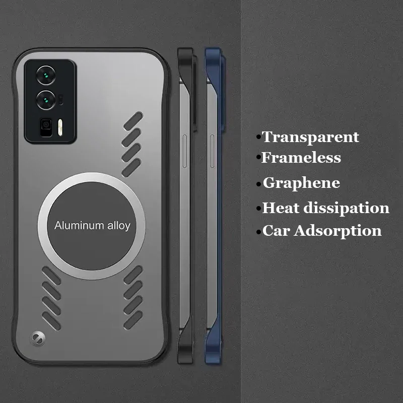 

Frameless Transparent Matte PC Case For Xiaomi Poco F6 F3 F4 F5 GT Pro Graphene Heat Dissipation Bumper Shell Cover Protector