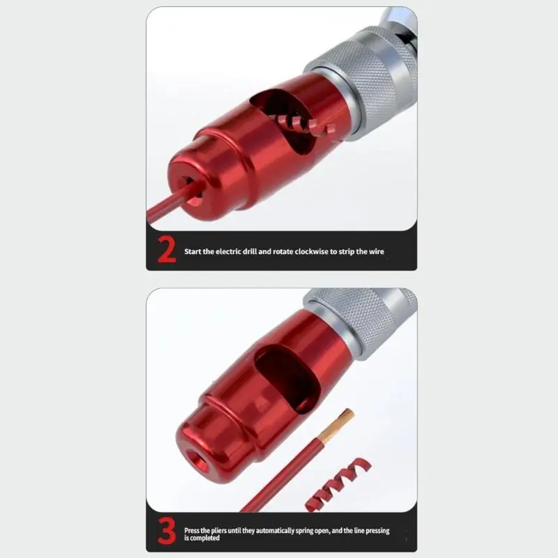 Bohrer Abisolierzange Set Abisolierzange für Bohrer Kabel Abisolierzange Elektriker Werkzeug mit Verdrehen Heimwerker D2RD – Detail 2