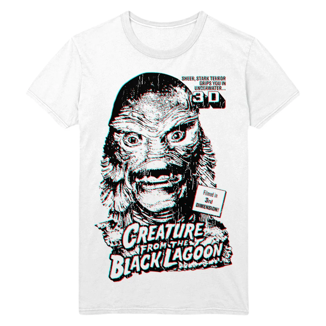 Creature From The Black Lagoon T-Shirt Men Classic Universal Monsters Horror Graphic Short Sleeve Streetwear Retro Horror Top