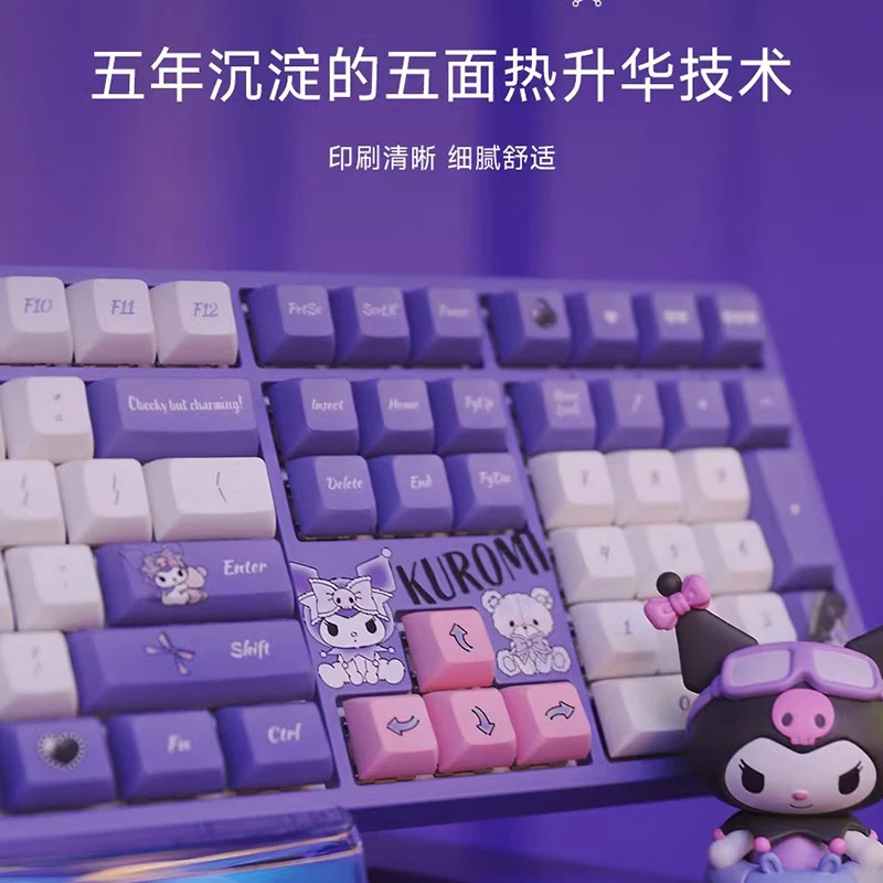 Imagem -04 - Akko Kulomi-teclado Mecânico sem Fio Bluetooth Tri-mode Rgb Hot Plug Personalizado Escritório Jogos Girl Cartoon Gift