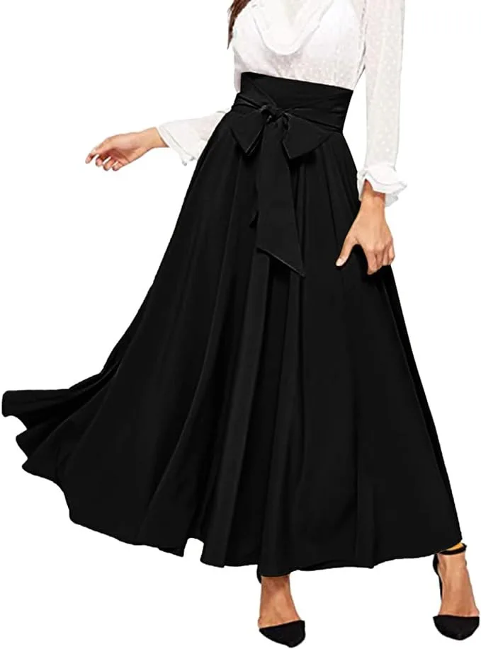 2026 New Women's Skirt High Waist Slim Lace-up Zipper Black Elegant Commuter Office Khaki Skirts for Women