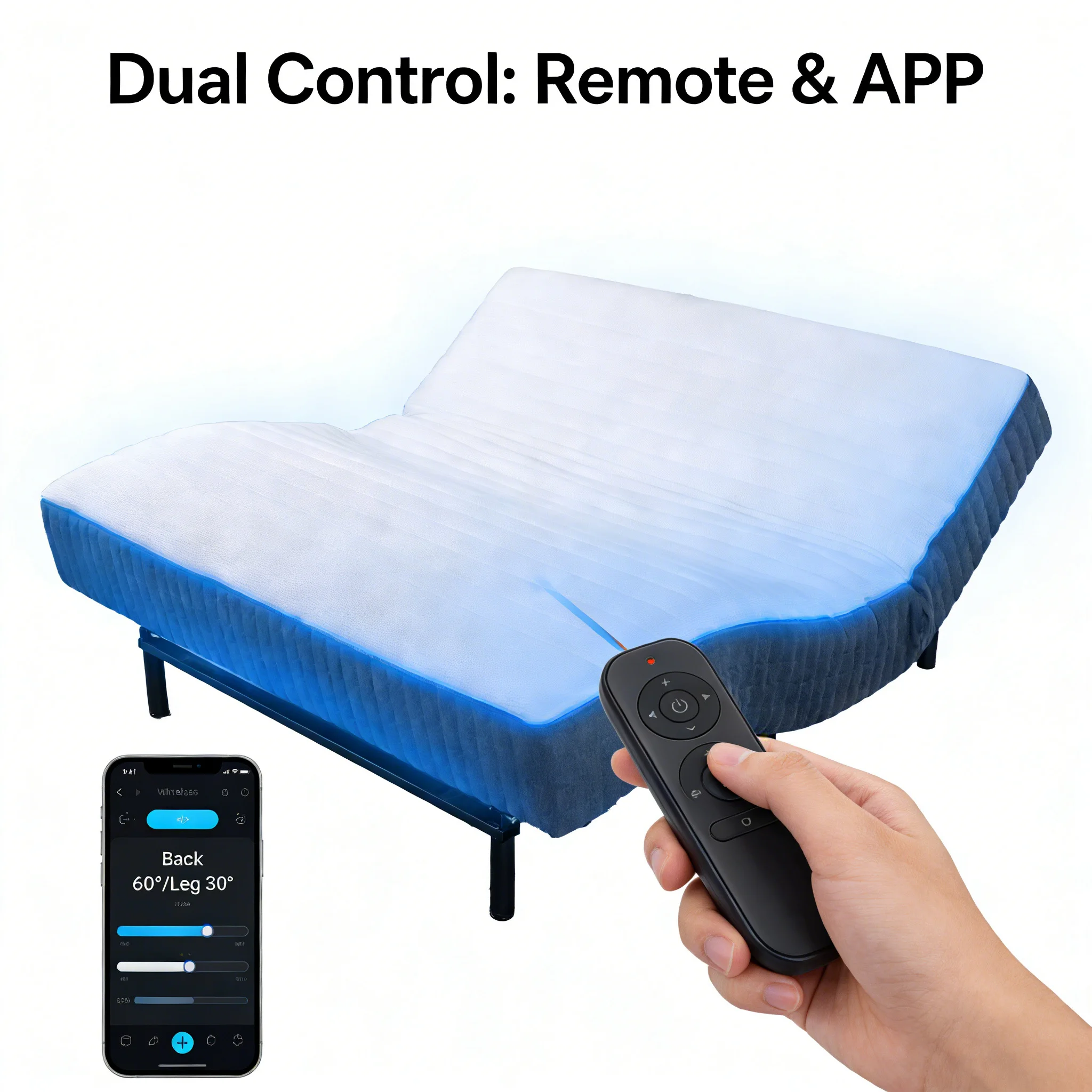 

Матрас для ухода за спиной и позвоночником с регулировкой и функцией массажа, режим сна одним нажатием для расслабляющего и поддерживающего сна.