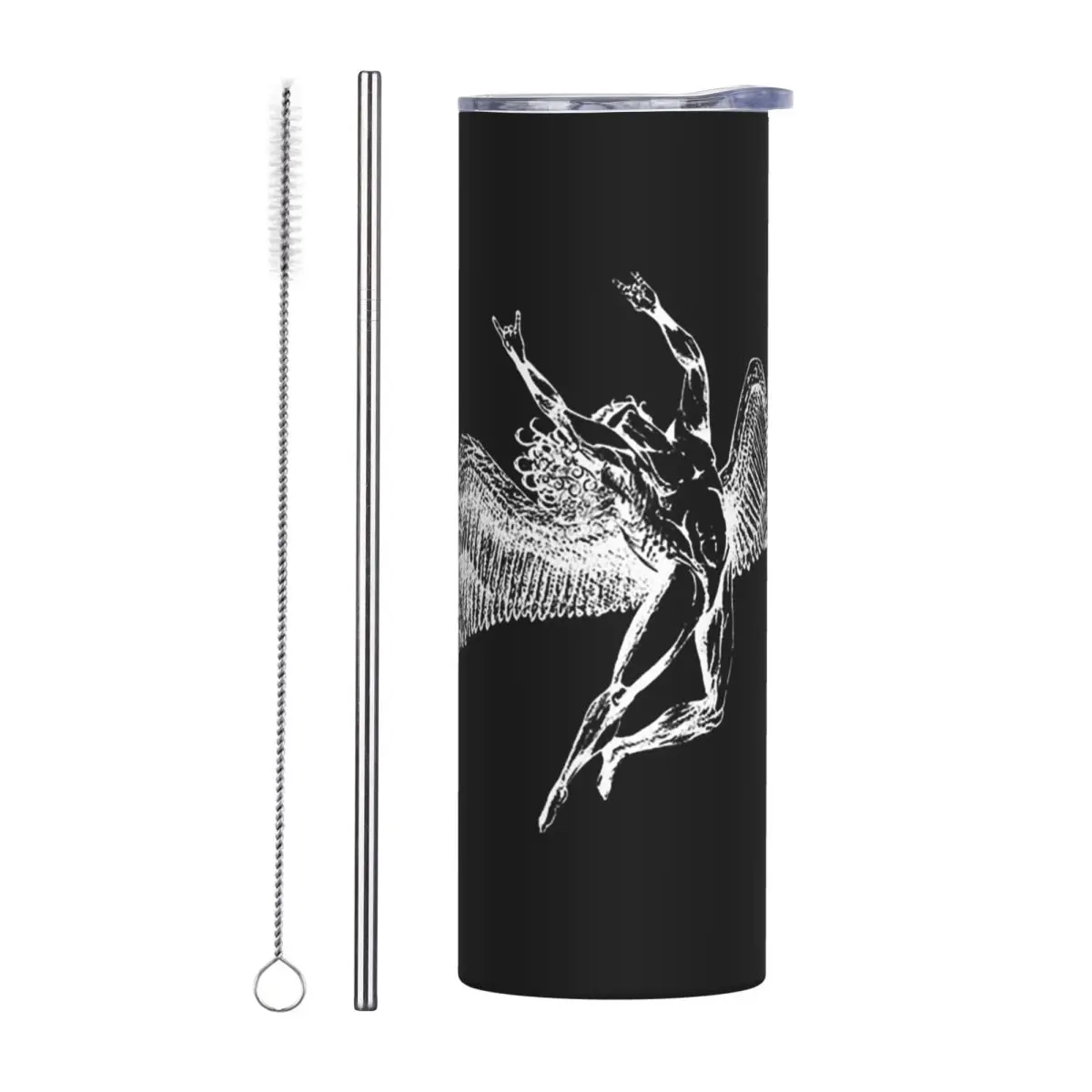 Icarus Throws The Horns - White Fav Icarus Gone See Below Stainless Steel Tumbler Mug Thermal Cold Bottle Straw With Lid 20oz