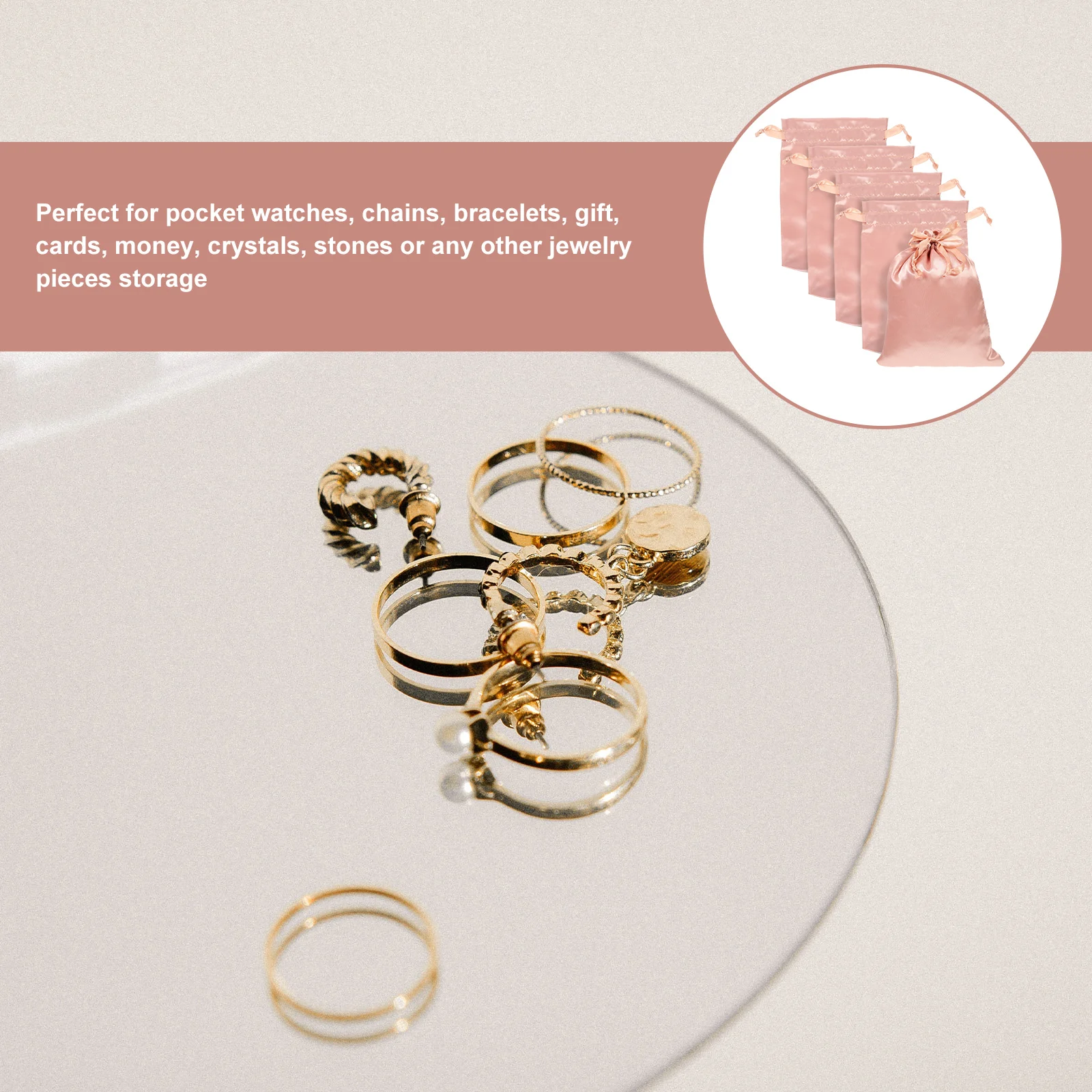 

20Pcs Satin Drawstring Jewelry Bags Gift Pouches Wedding Favor Party Candy Packaging Bags for Beads Jewelry Storage