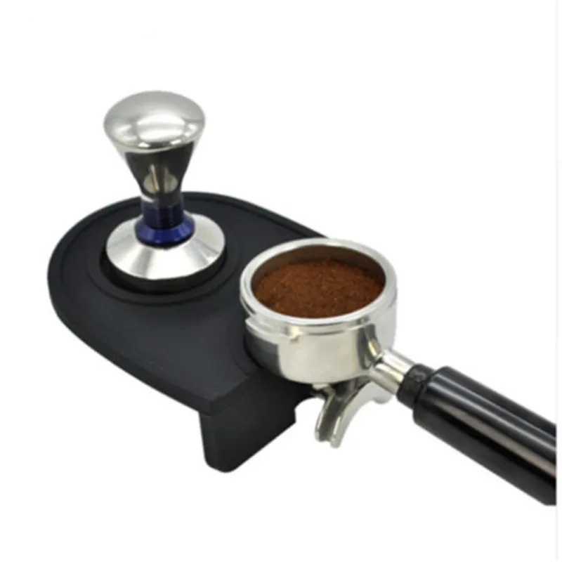 Tappetino in Silicone per caffè manuale tappetino antiscivolo per caffè Espresso Tamper tappetino angolare in gomma supporto per Tamper per caffè in Silicone