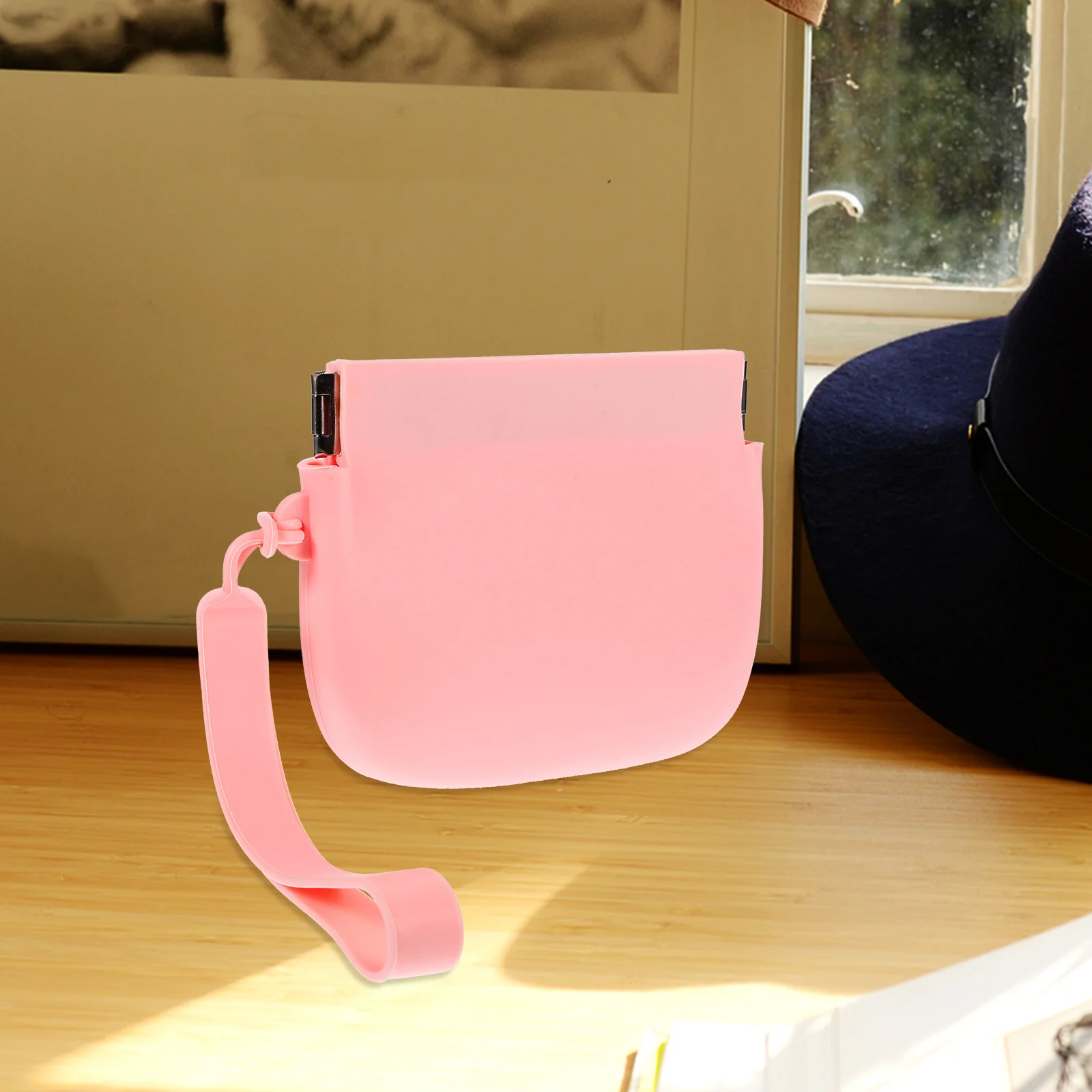 Borsa piccola con chiusura automatica Borsa portatile piccola in silicone Borsa da donna per riporre il trucco Cuffia Organizzatore di cavi per monete Borsa con chiusura automatica