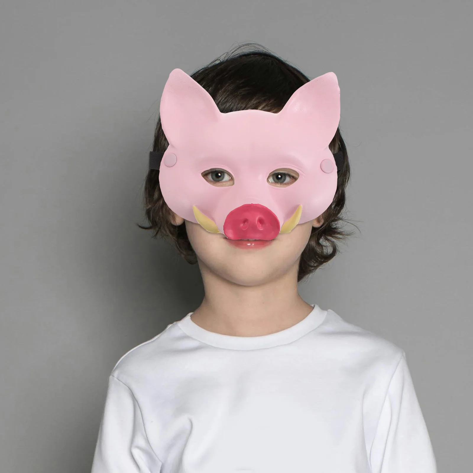 

Pink Pig Mask Lightweight PU Foam Animal Costume Mask Adjustable Strap Birthday Party Halloween Cosplay Animal Masks