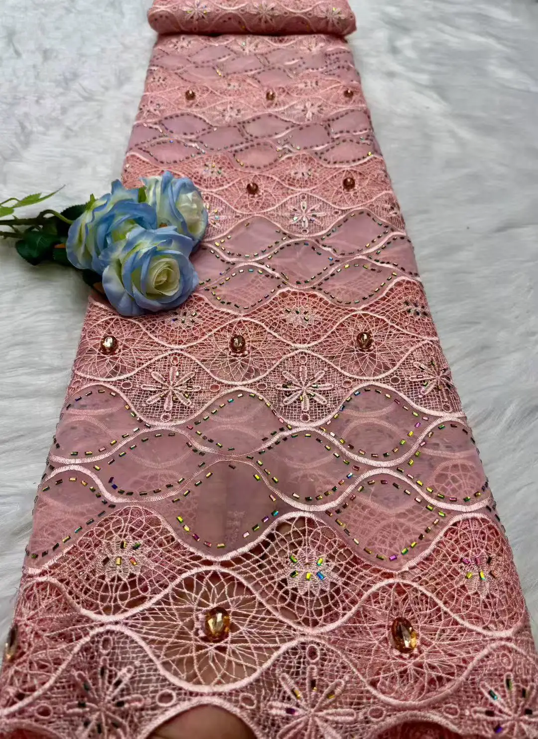 5 ياردة النيجيري جبر الحبل أقمشة الدانتيل 2025 جودة عالية الترتر الأفريقي شبكة الحليب الحرير نسيج دانتيل مطرز النساء الخياطة