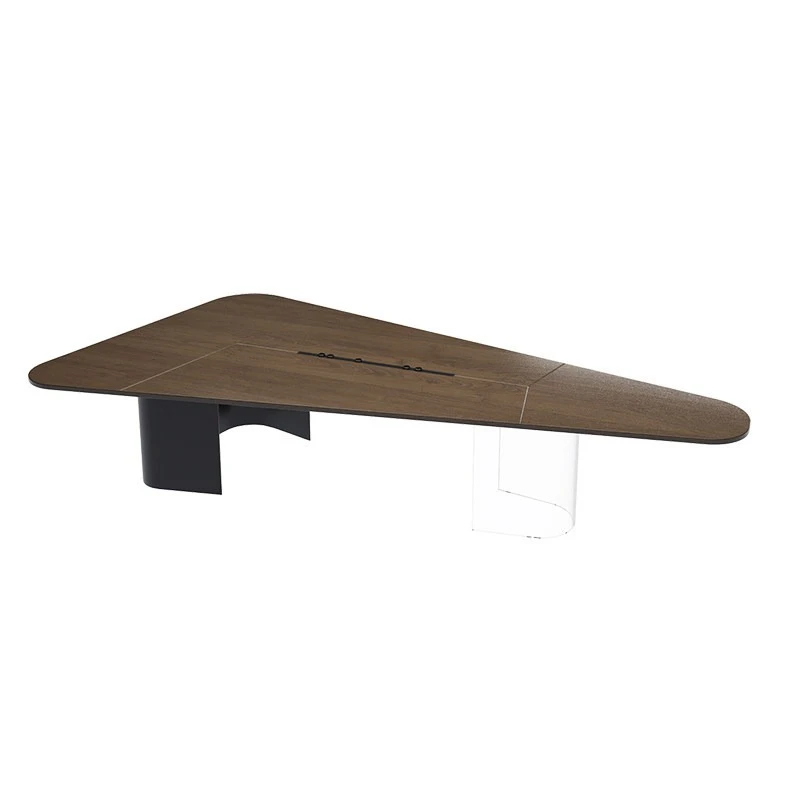 Solid wood desk 2026 new designer creative special-shaped conference table light luxury high-end office negotiation table