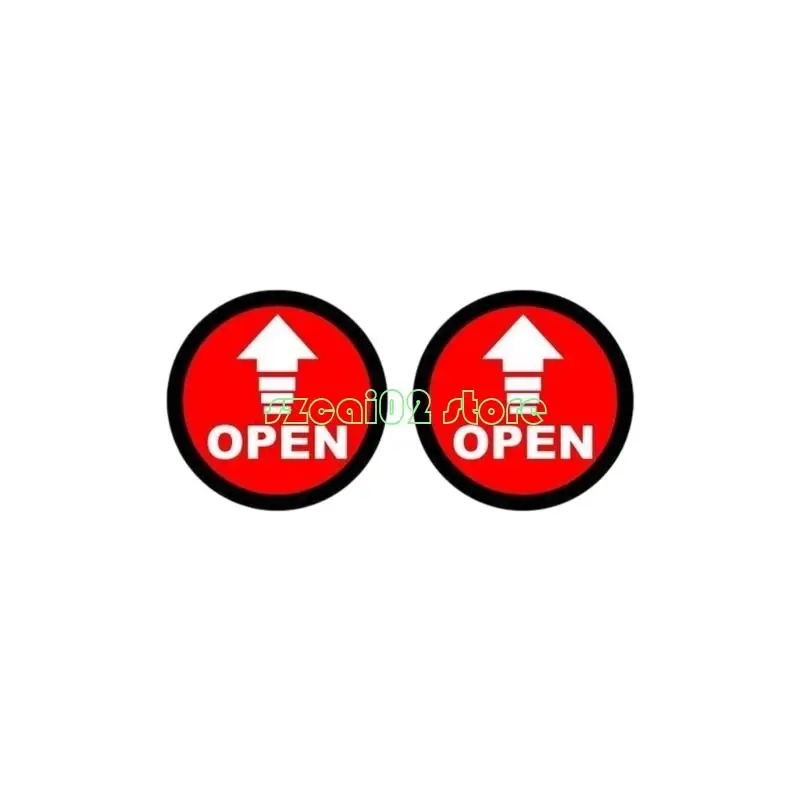 400B Vehicle Entry Door Reminder Label with OPEN Lettering, PVC Decal for Drivers During Vehicle Door Opening and Vehicle Exit