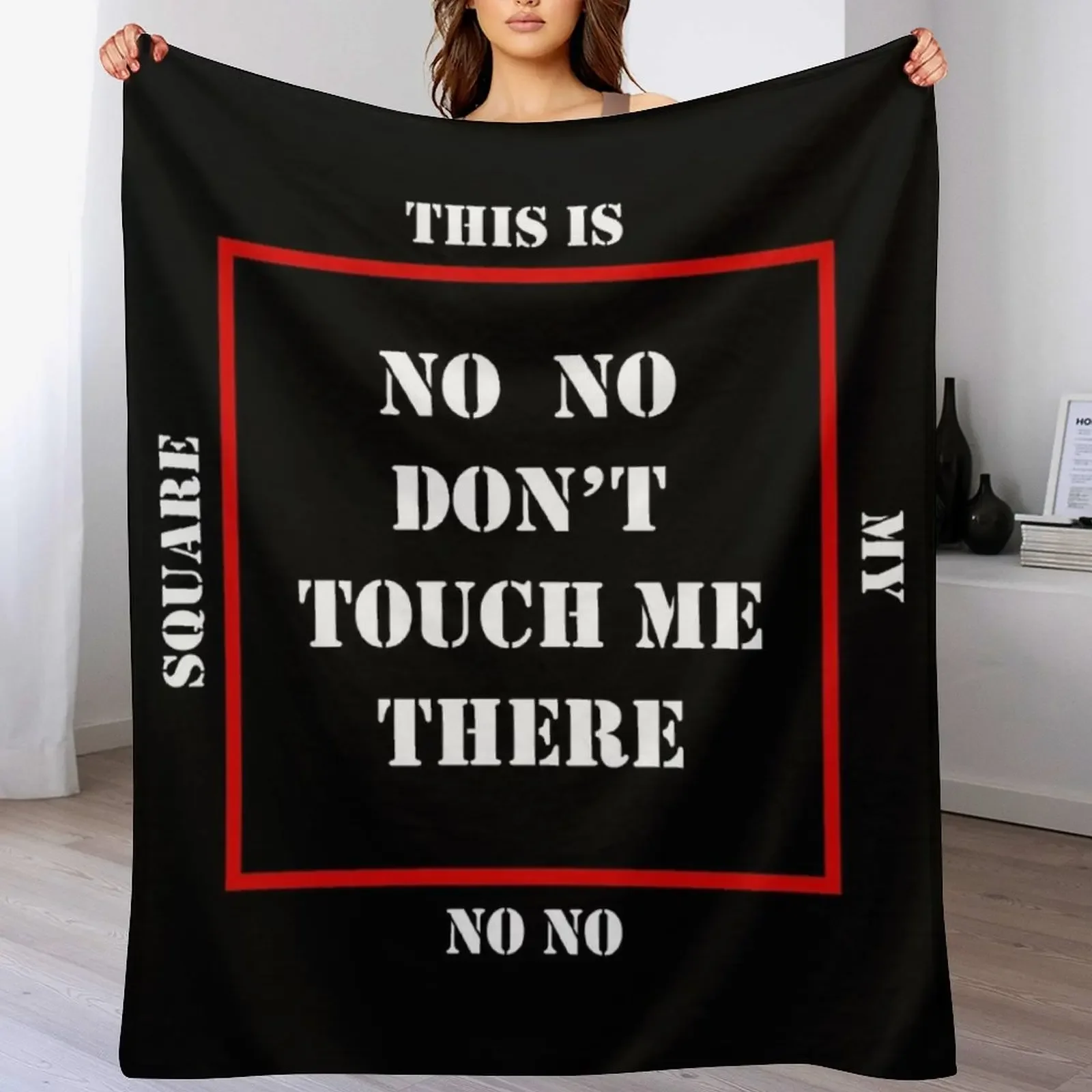 

No No Square Black Throw Blanket Flannel Fleece Soft Warm Throw Blanket