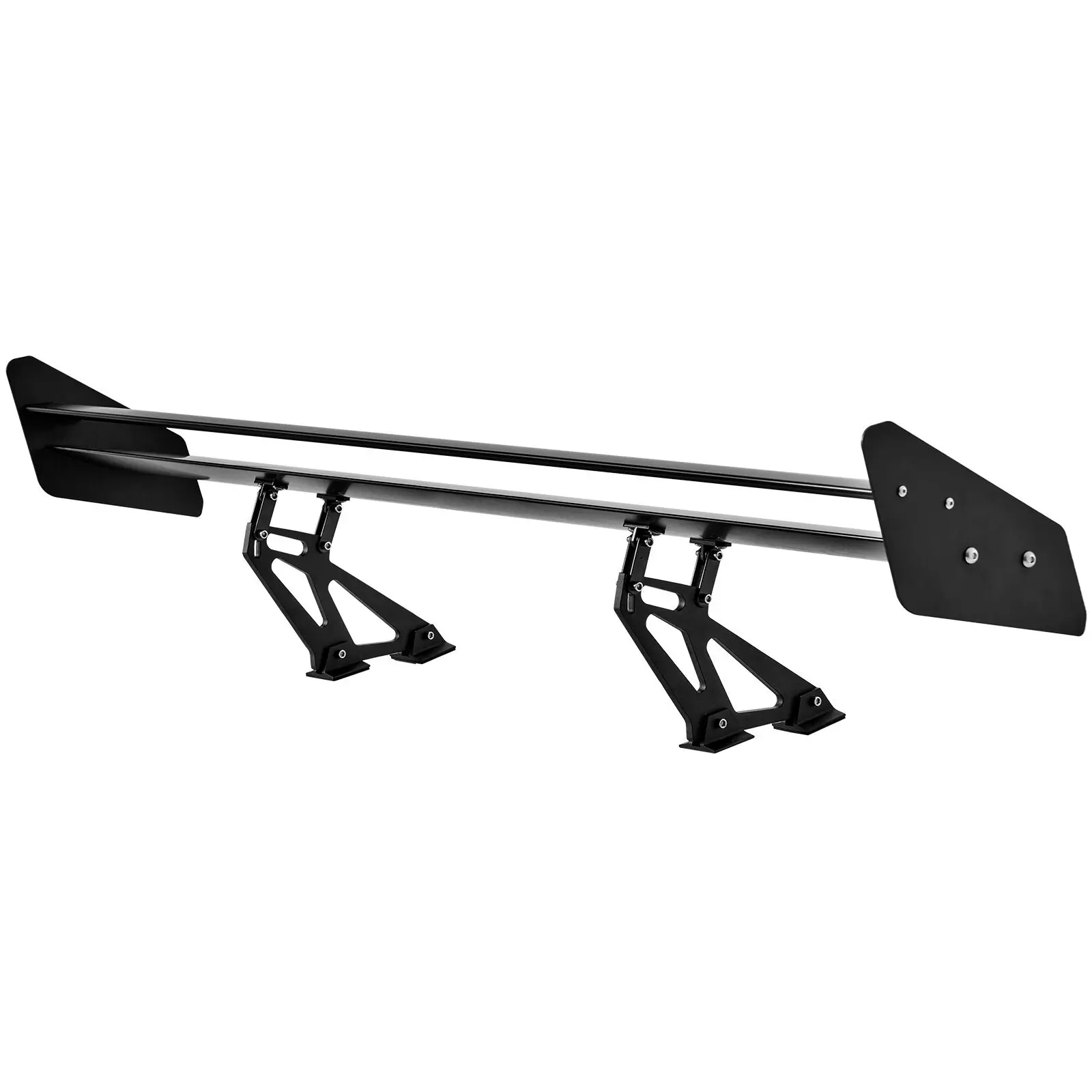 GT Wing Car Spoiler, 53.1 inch Universal with Double Deck, Adjustable Lightweight Aluminum, Rear, Racing BGW/JDM Drift Black