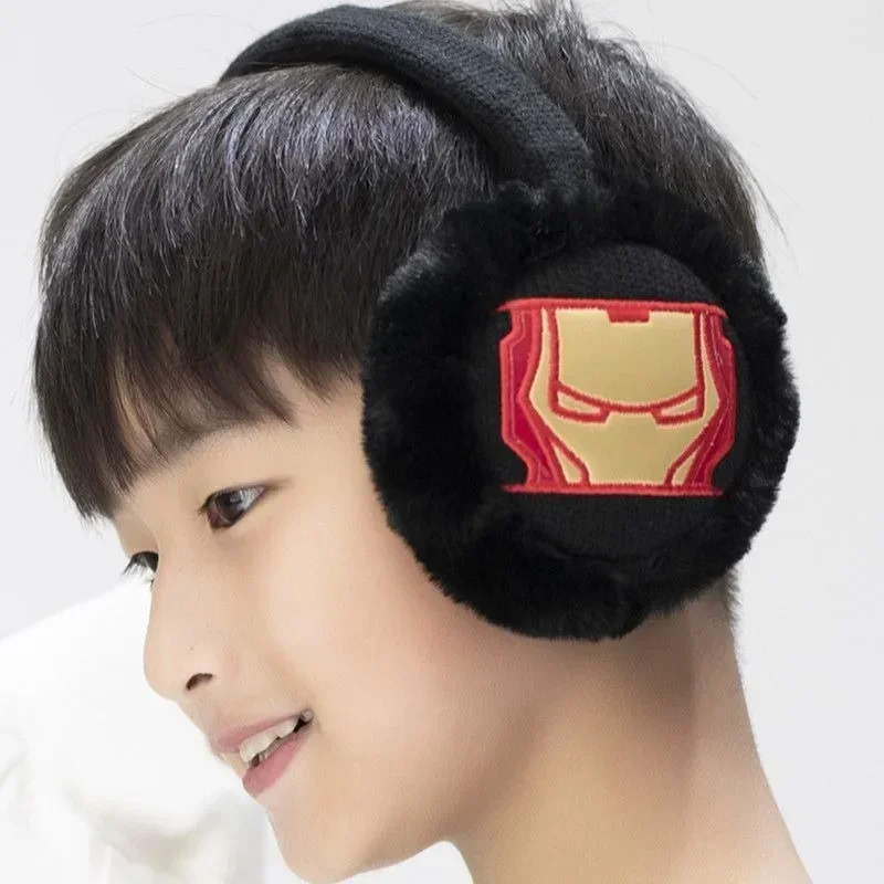 Marvel The Avengers Iron Man Captain America Winter Cartoon Thickened Windproof Foldable Ear Warmer Outdoor Portable Earmuffs
